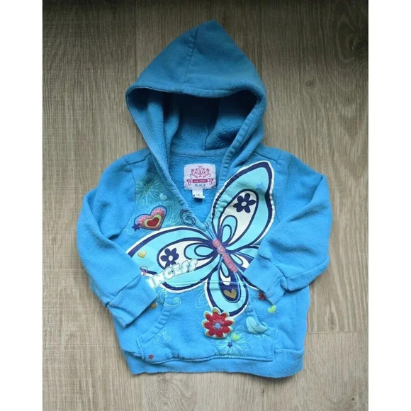 Childrens Place Butterfly Princess Y2K Blue Hoodie Jogger Sweatsuit Set 18M - Picture 2 of 9